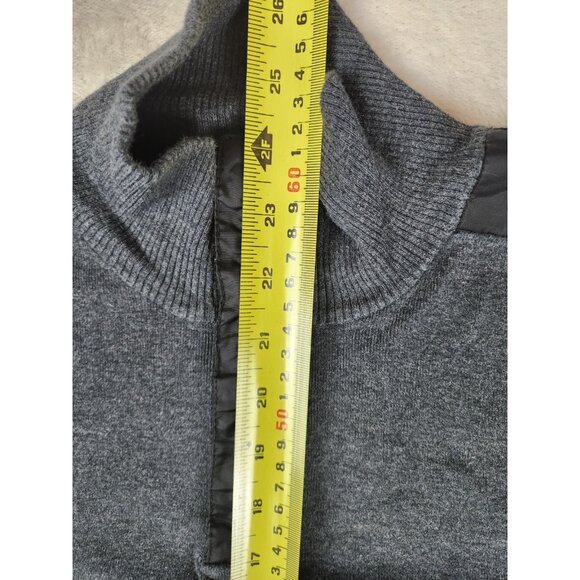 Calvin Klein Men's Sweater Size Med Pullover 1/4 Zip Shoulder Patch Cotton Gray - Picture 13 of 13